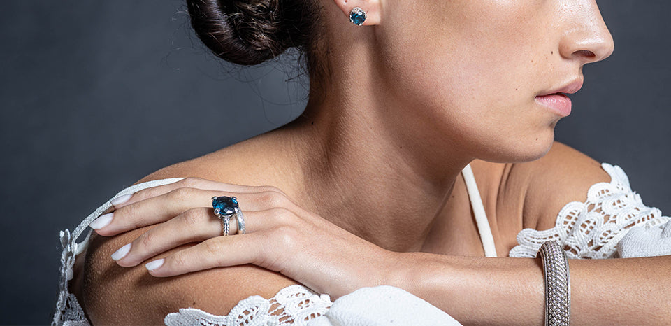 buy london blue quartz and silver ring online