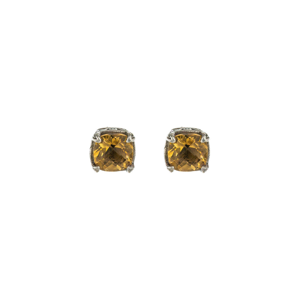 citrine and silver stud earrings