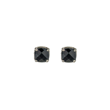 Black Onyx and 925 Sterling Silver Stud Earrings