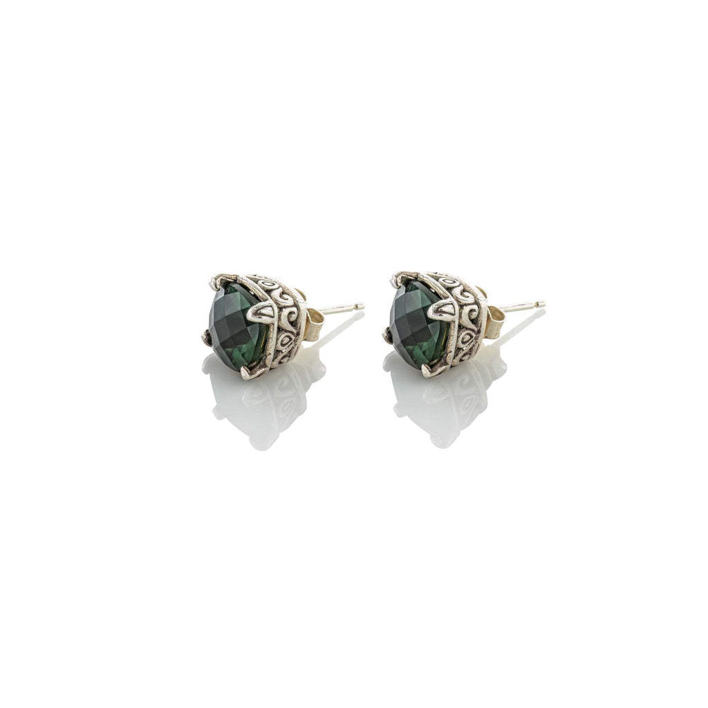 green quartz studs
