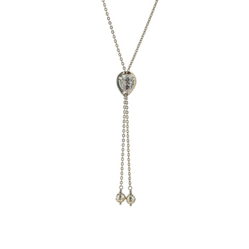 clear quartz silver necklace 