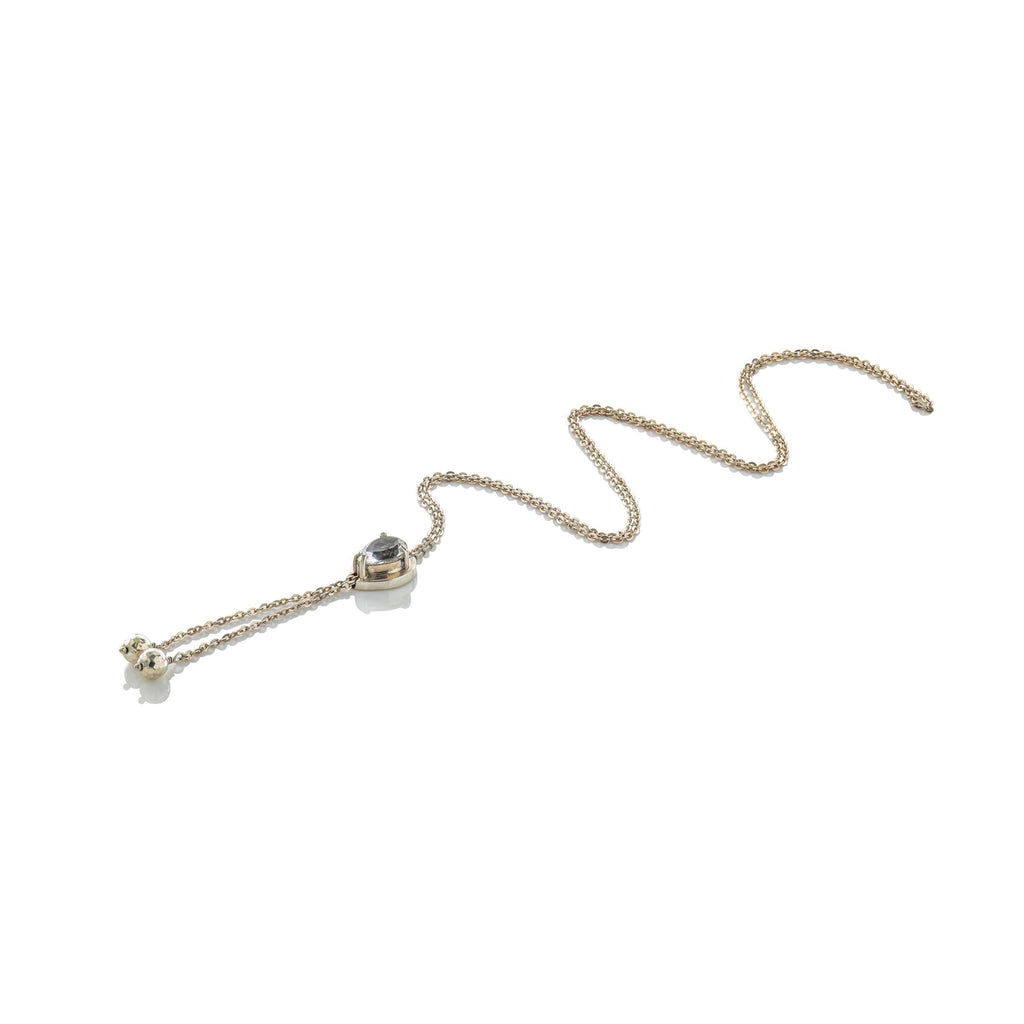 clear quartz silver necklace 