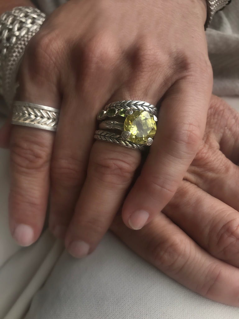 lemon quartz engagement ring