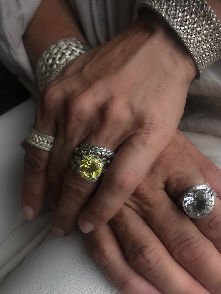 silver engagement ring