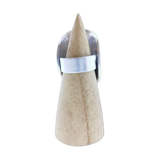 silver ring with glass stone