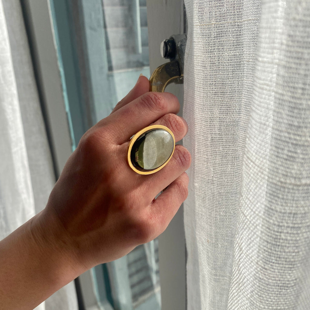 large oval grey stone