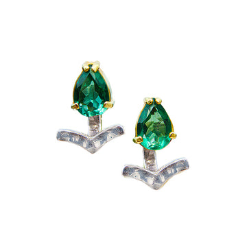 green-quartz-silver-earrings