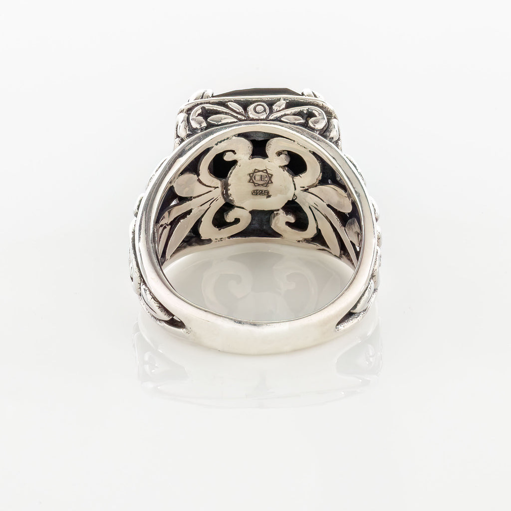 high quality Black onyx sterling silver ring