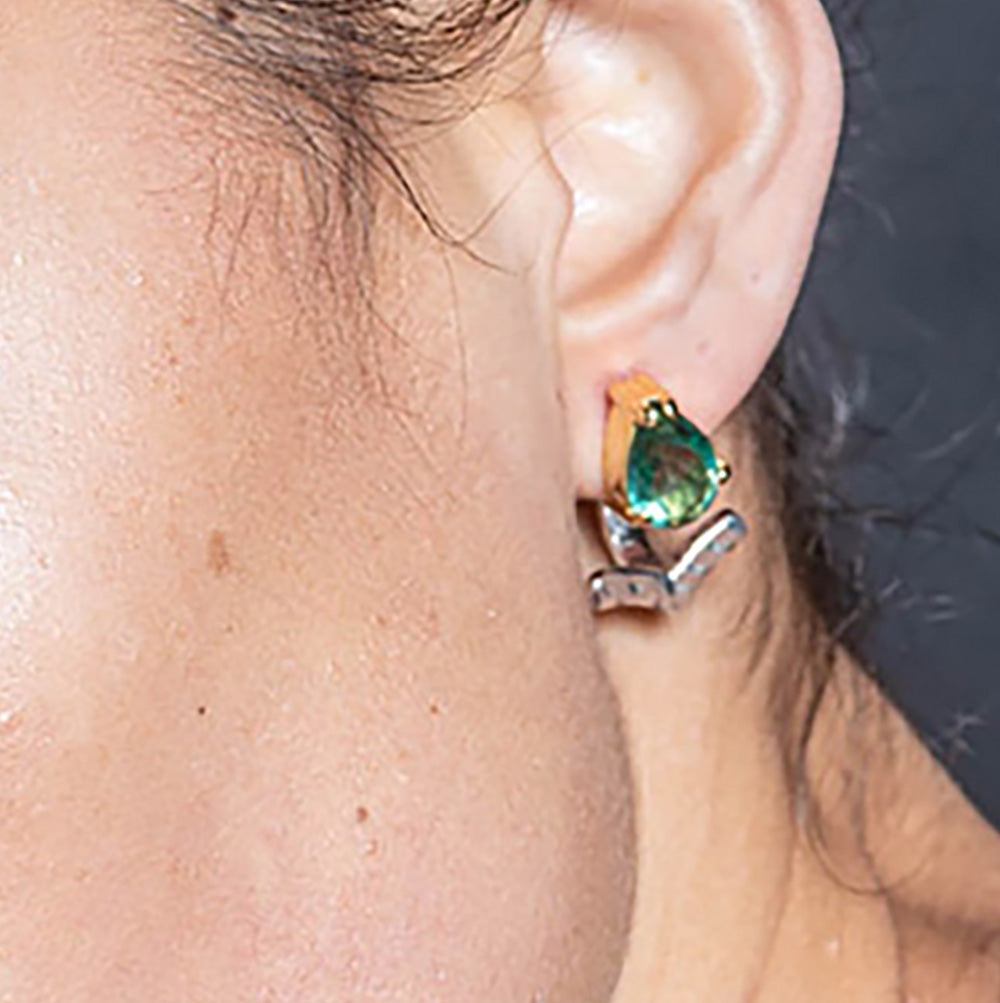 green quartz earring