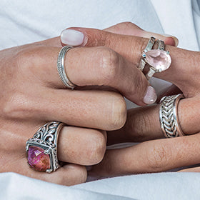  Heavy braided sterling silver band