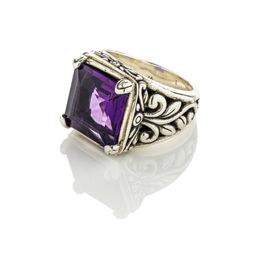 cadmanrock Bracelet Botanical Ring in Amethyst Gemstone