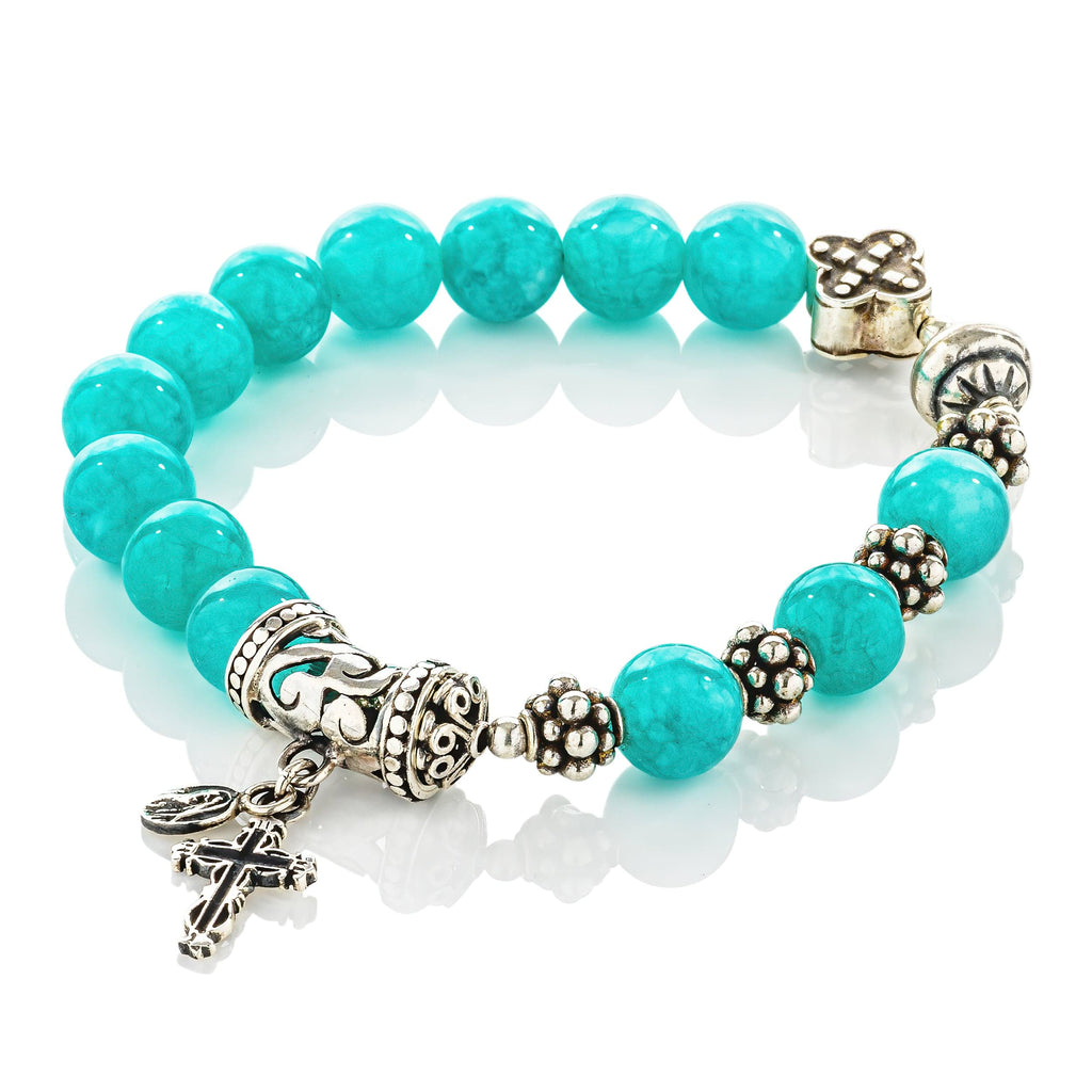 cadmanrock Bracelet Faith bracelet in Blue Agate (Amazonite)