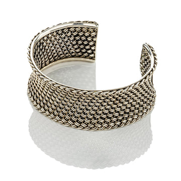 cadmanrock Bracelet Weave cuff in Solid Silver