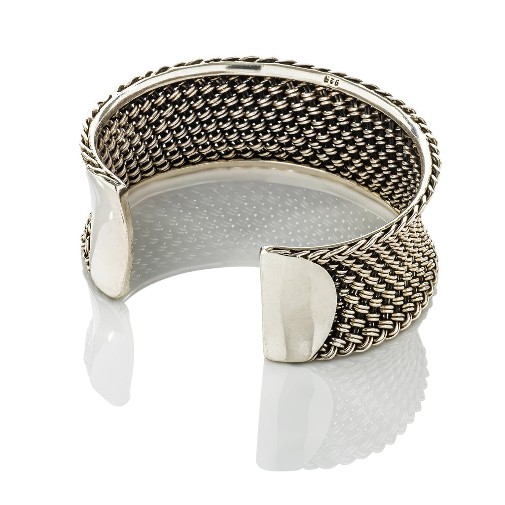 cadmanrock Bracelet Weave cuff in Solid Silver