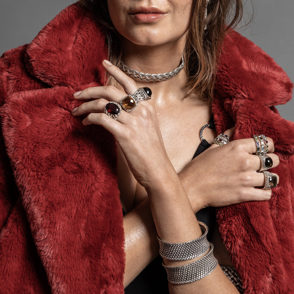 cadmanrock Bracelet Weave cuff in Solid Silver