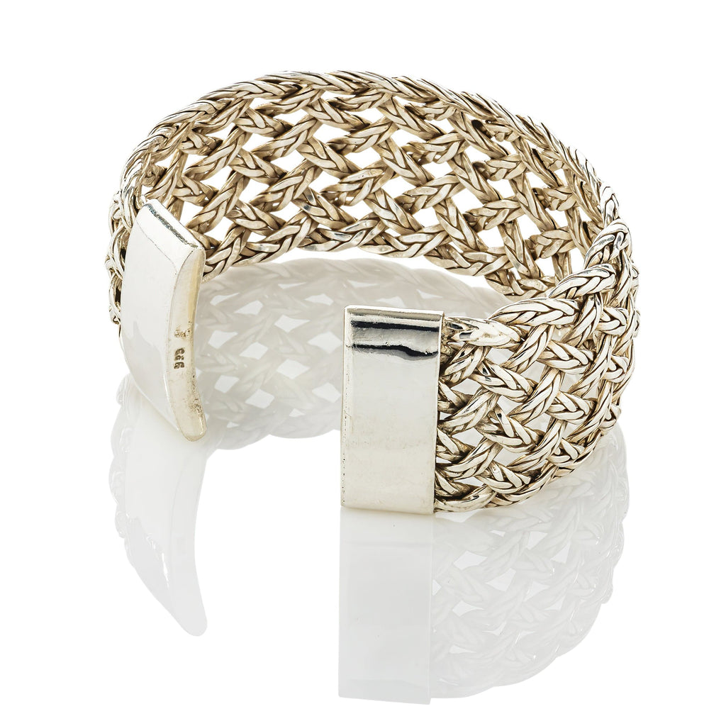cadmanrock Bracelet Weave cuff in Sterling Silver