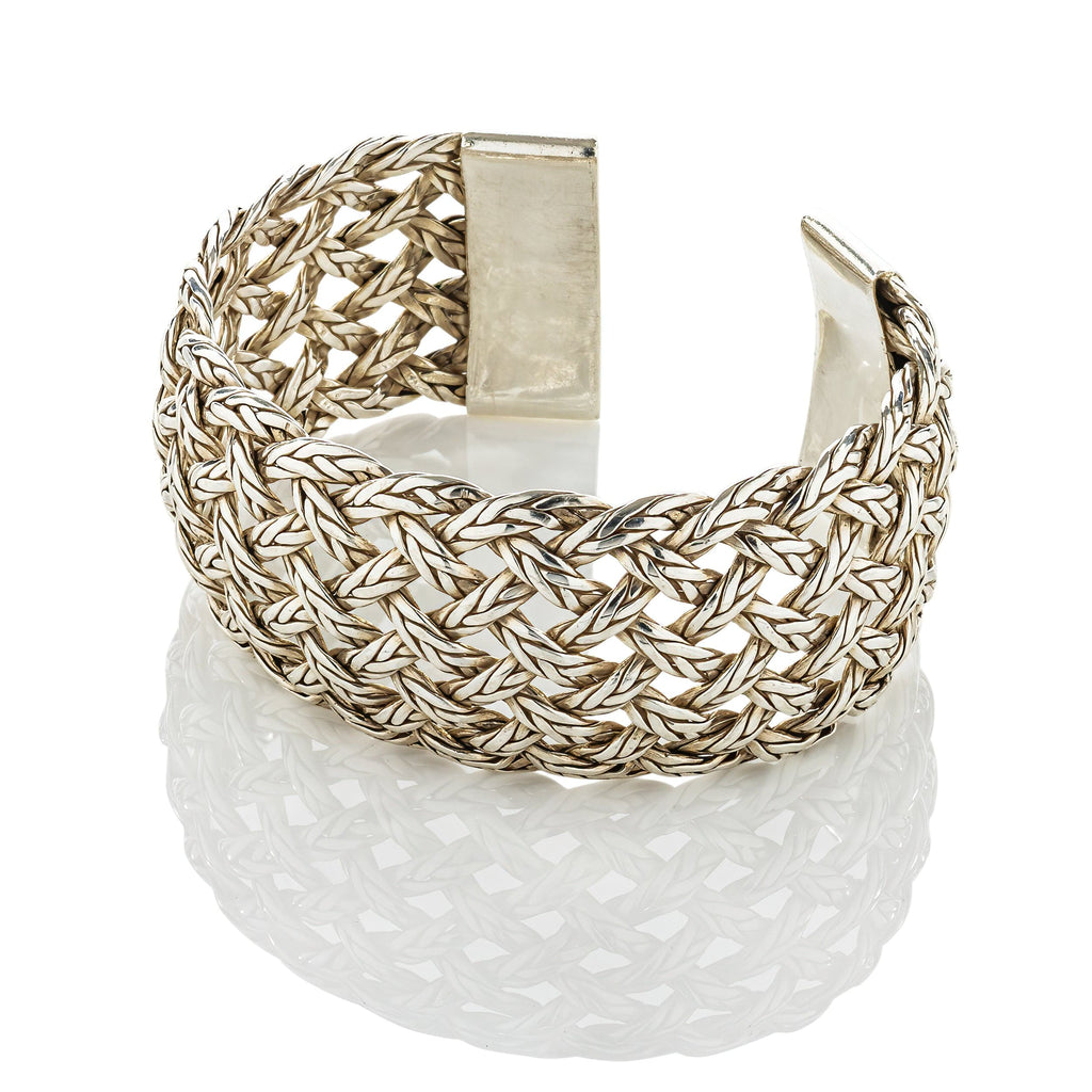 cadmanrock Bracelet Weave cuff in Sterling Silver