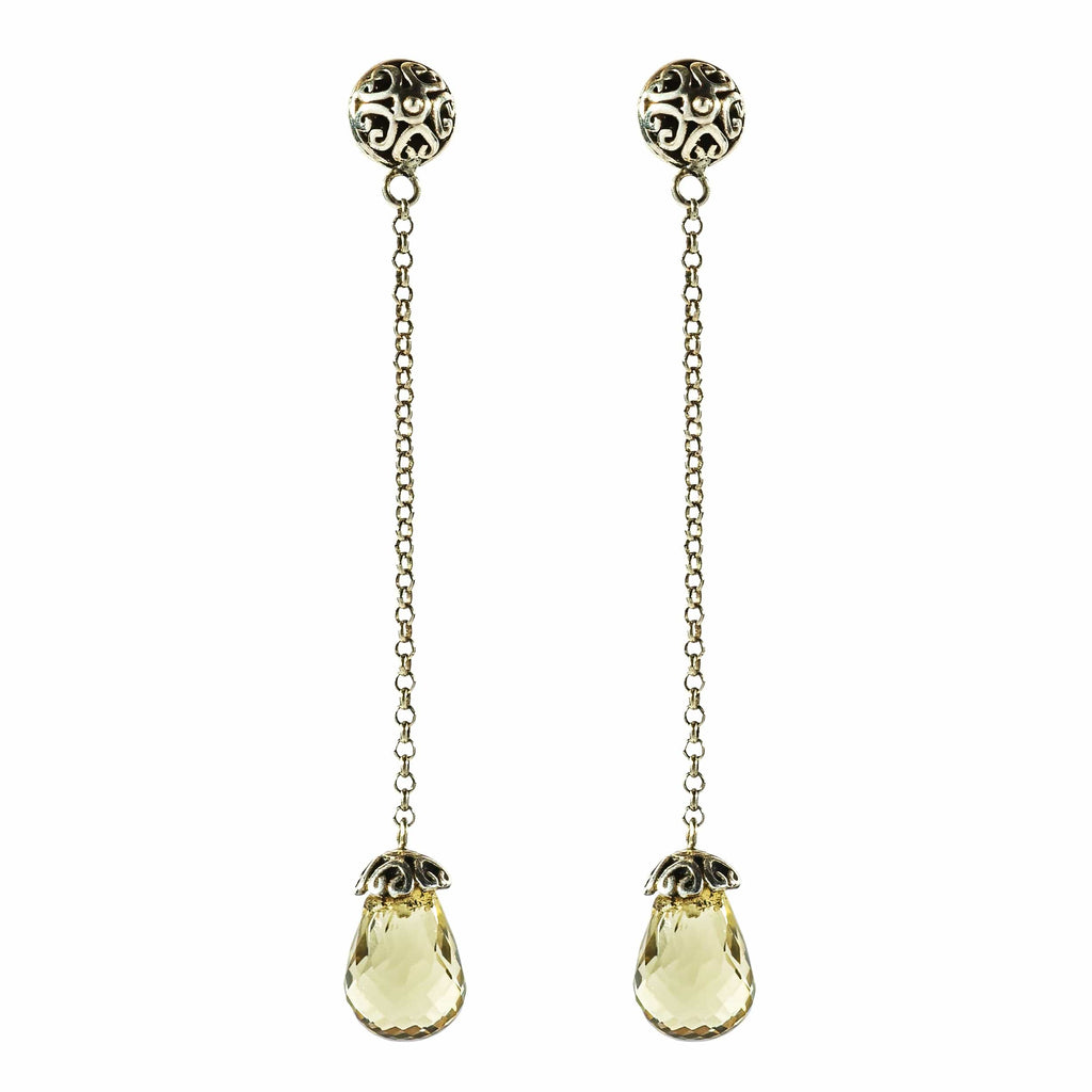 cadmanrock Earrings Botanical Daisy Earrings in Lemon Quartz