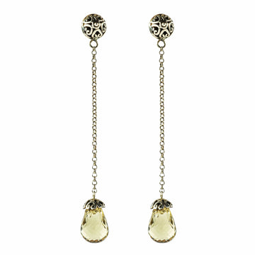 cadmanrock Earrings Botanical Daisy Earrings in Lemon Quartz