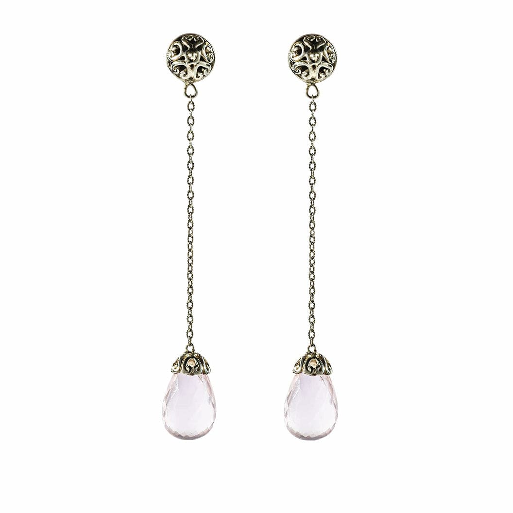 cadmanrock Earrings one size Botanical Daisy Earrings in Rose Quartz