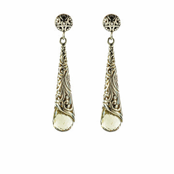 cadmanrock Earrings Botanical Drop in Lemon Quartz