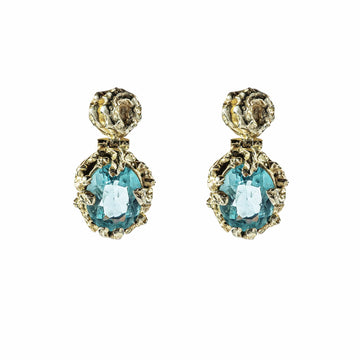 cadmanrock Earrings Coral Garden Earrings in  Blue Topaz Gemstone