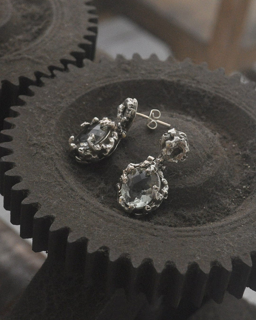 cadmanrock Earrings one size Coral Garden Green Amethyst Gemstone Earrings