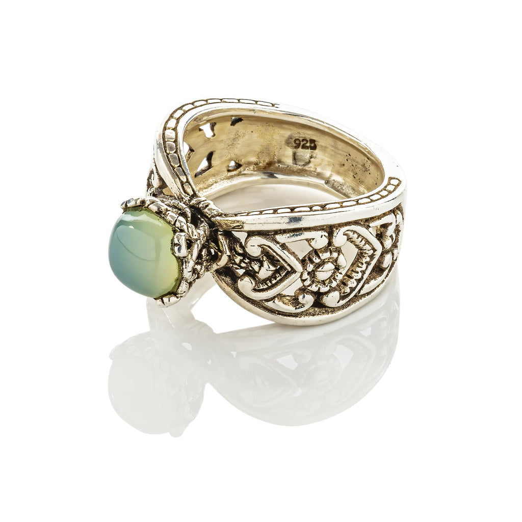 cadmanrock Ring Beulah Ring in Blue Chalcedony Gemstone