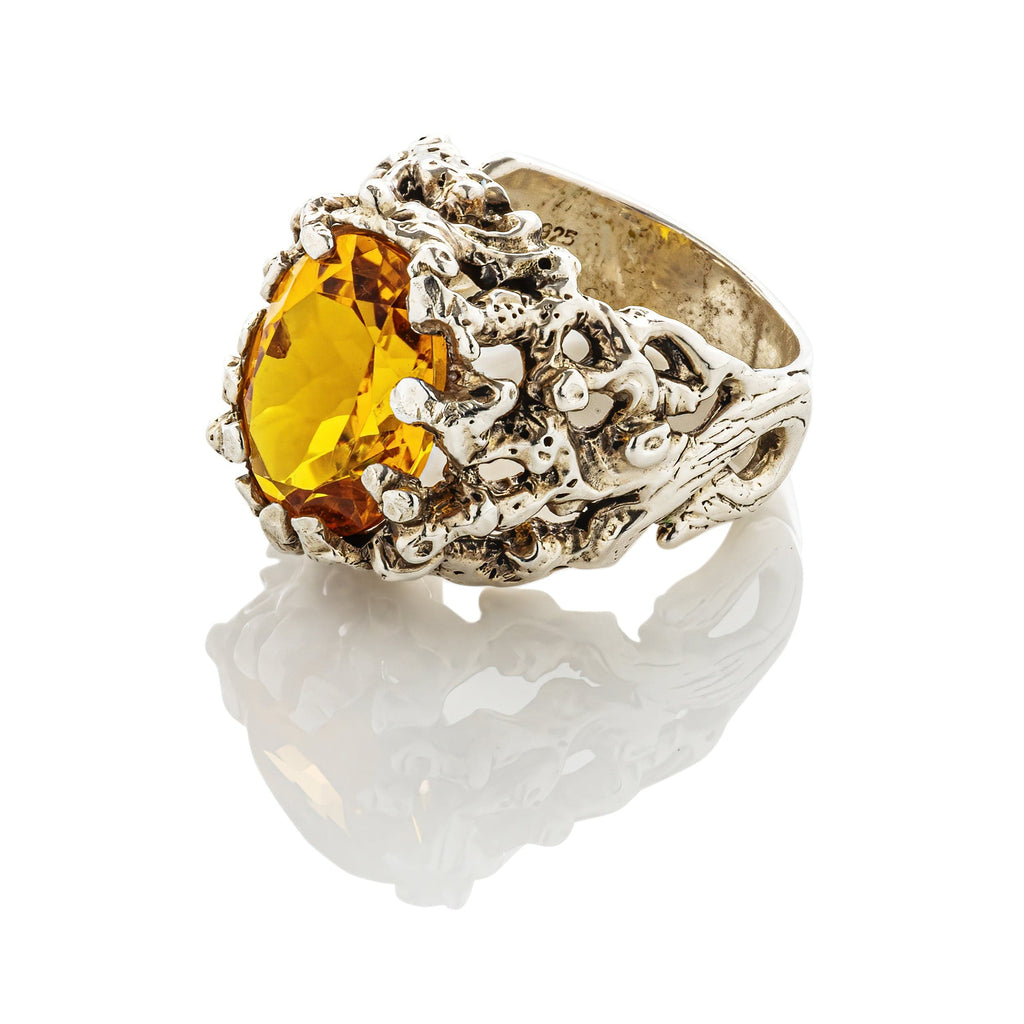 cadmanrock Ring Coral Ring in Citrine Gemstone