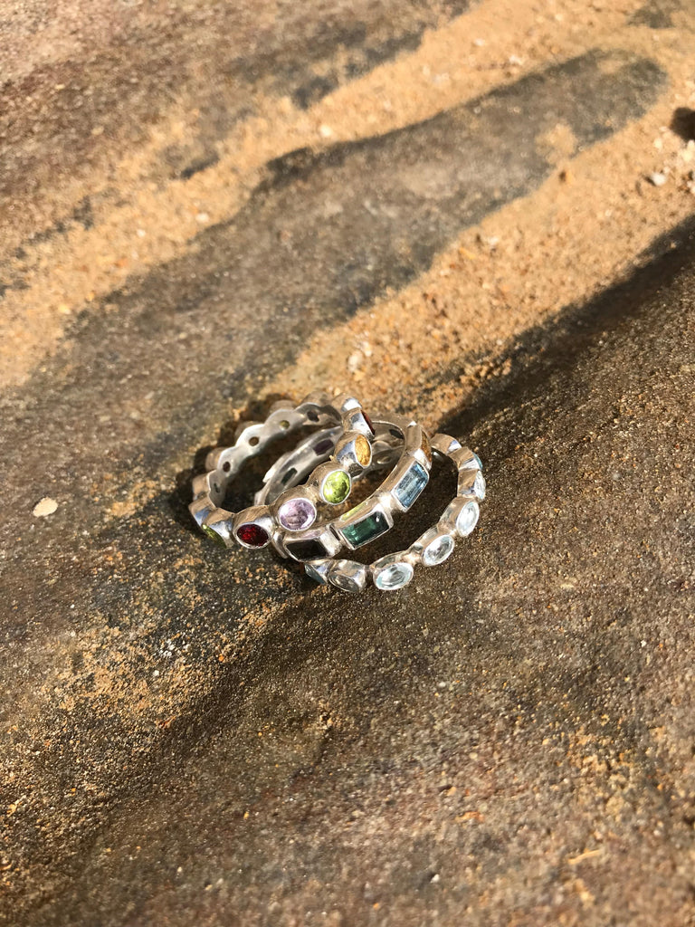 cadmanrock Ring Sunshine stacker eternity  in Blue Topaz